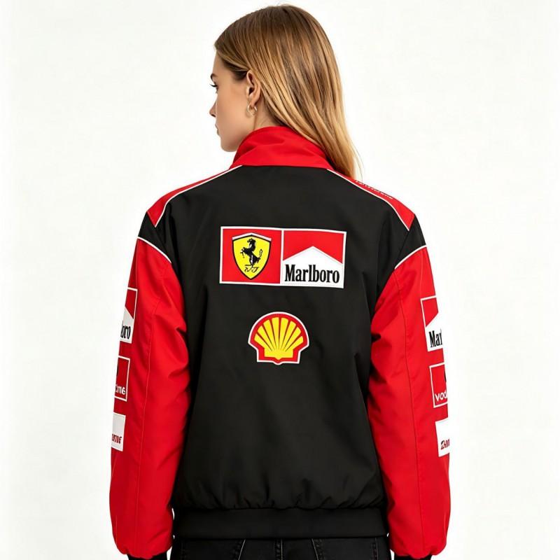 Vintage F1 Racing Embroidered Jacket Cotton Padded Motorcycle Riding Baseball Coat Unisex
