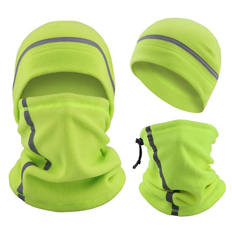 Reflective Warm Hat & Scarf Set for Autumn/Winter Cycling - Night Riding Cold Protection with Mask