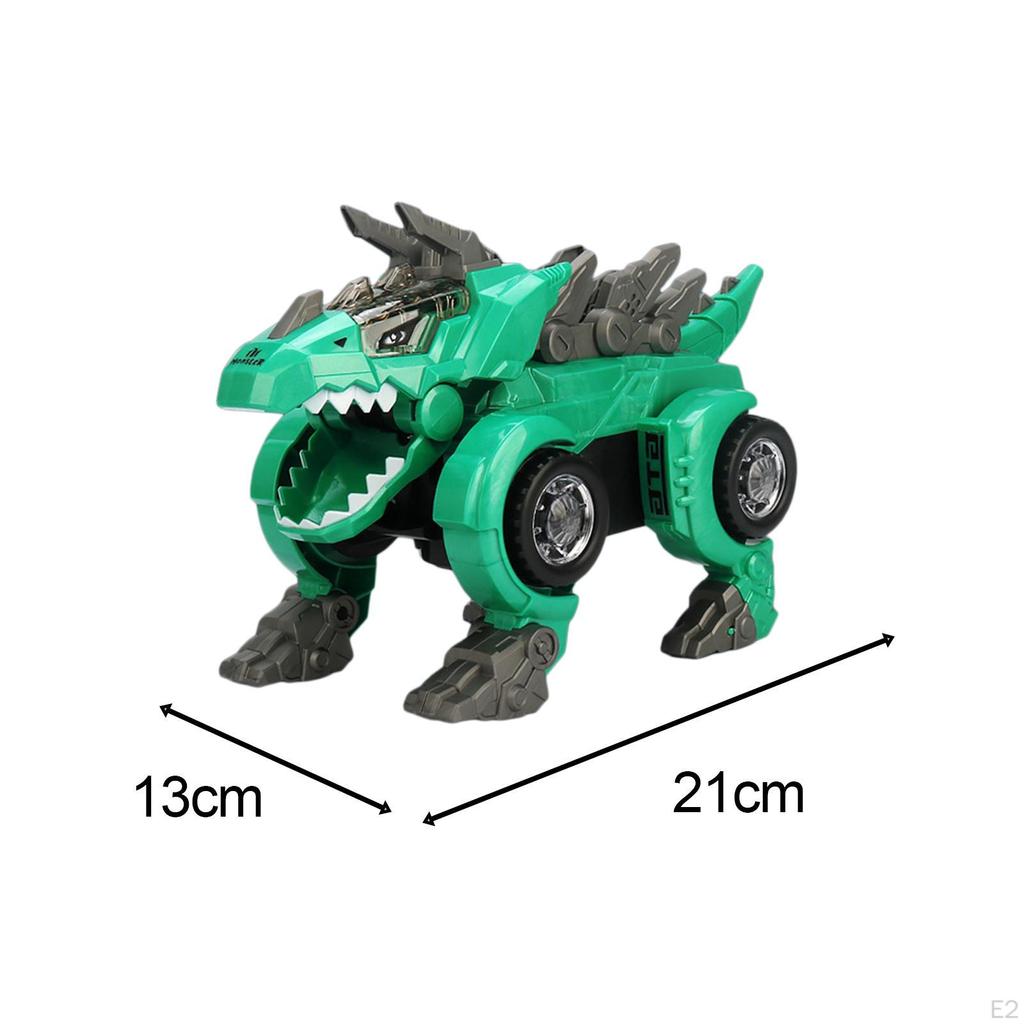 Automatic Transform Dino Car, with LED Light, Vehicle Toys for 1 2 3