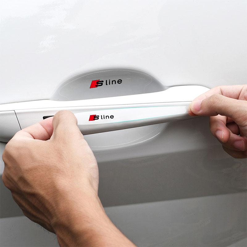 8Pc Transparent Car Door Handle Bowl Anti Scratch Protective Sticker For Audi C7 C6 C5 B5 B6 B7 B8 B9 D3 Q3 Q5 Q7 TT A1 A3 A4 A5