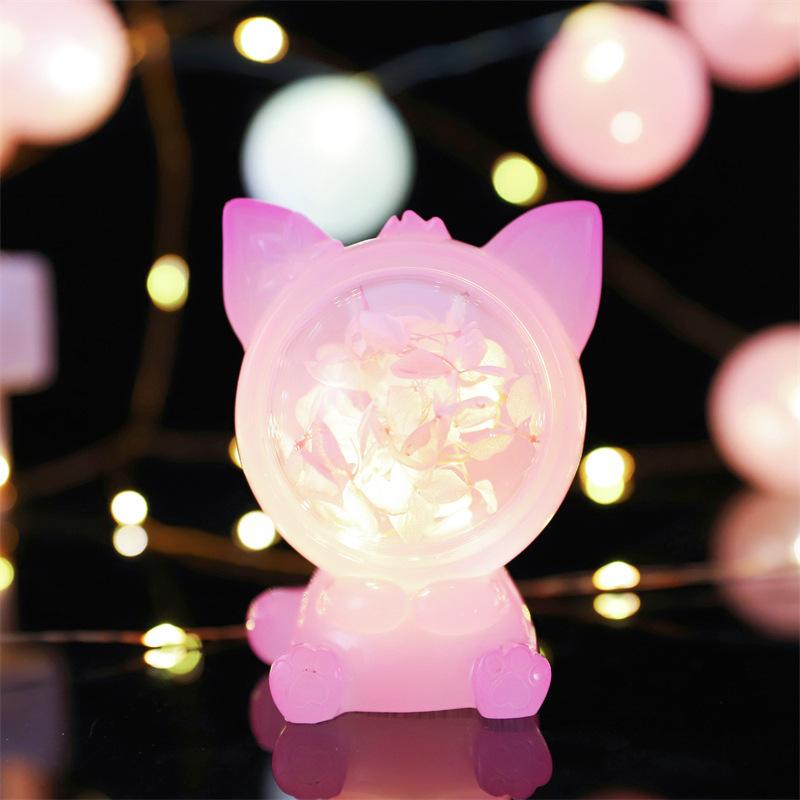 Unicorn Angel Wings Student Desk Pencil Holder Star Light Button Electric Cell