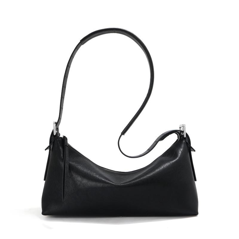 

Vintage Top Layer Vegetable Tanned Cowhide Casual Shoulder And Armpit Bag For Women s Commuting, Large Capacity Classic Leather Crossbody Hobo Bag 33x12x17 чёрный