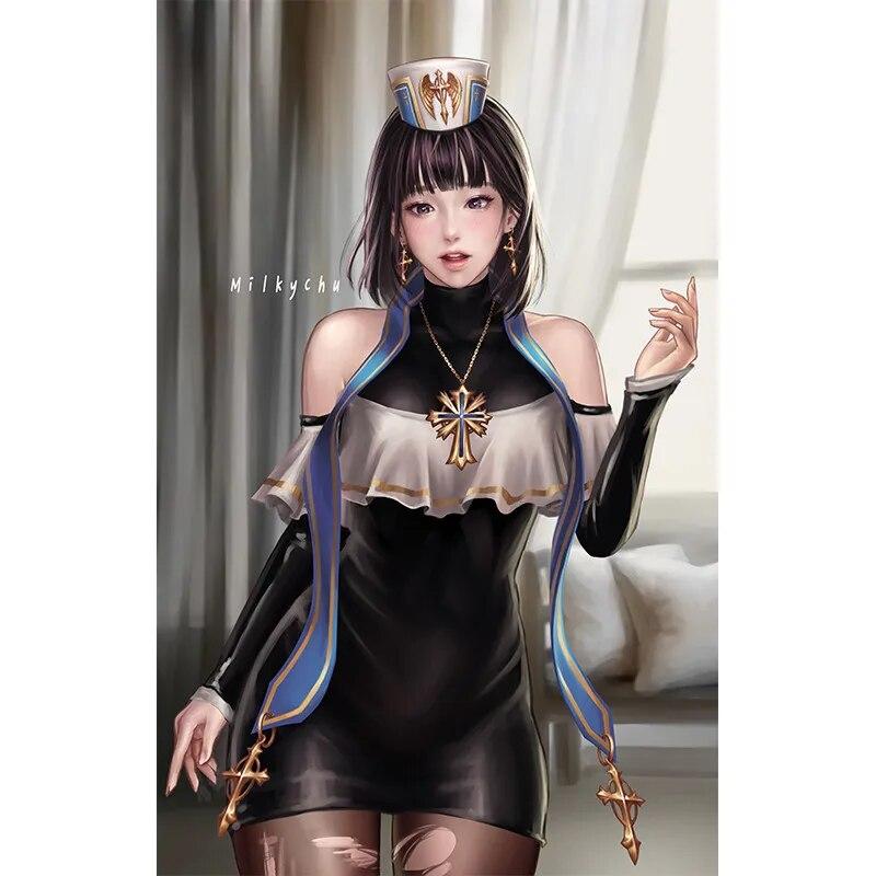 Print Canvas Overwatch Chef Dva Nude Sexy Girl Art Living Room Bedroom Home Decorative Painting