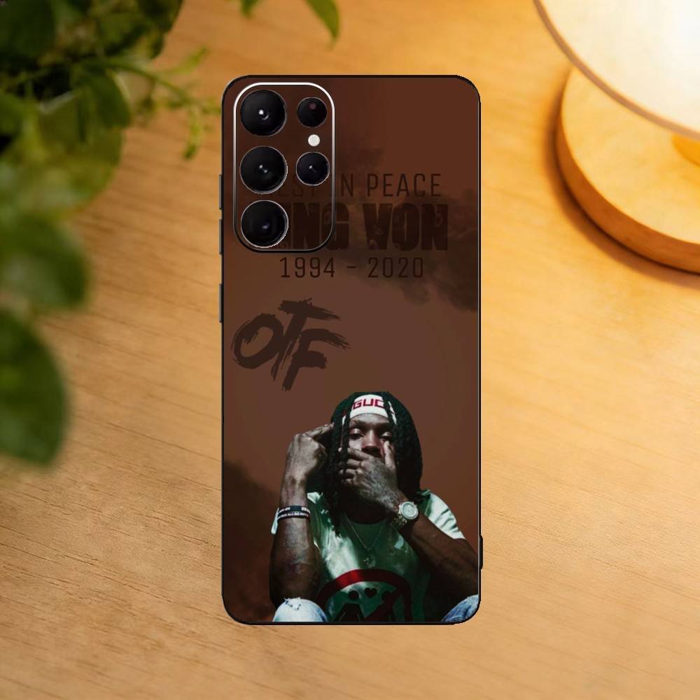 Cool Rapper K-King Von Phone Case For Samsung S25,24,21,22,23,30,Ultra,20,Plus,Fe,Lite,Note Soft Black Cover