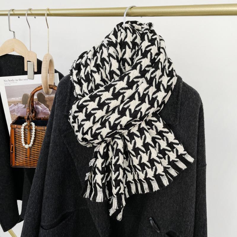Qiandongge scarf, women's autumn and winter warm thickened medium and long scarf versatile scarf fashion shawl