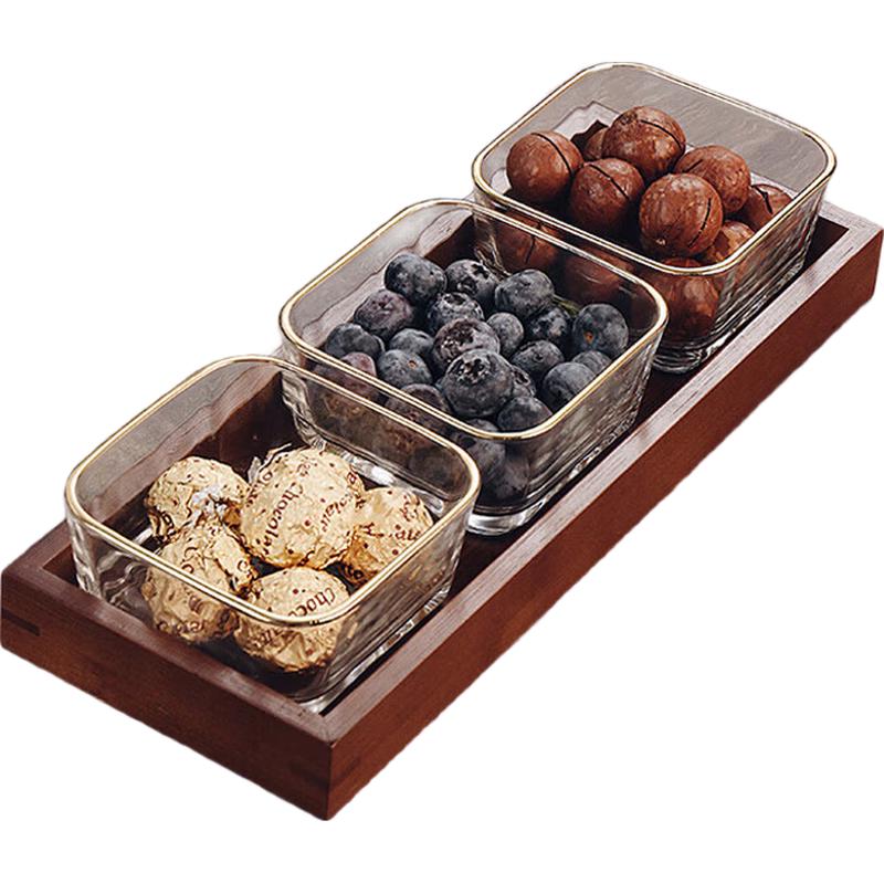 Cristalglass European Style Glass Sectional Fruit & Snack Plate