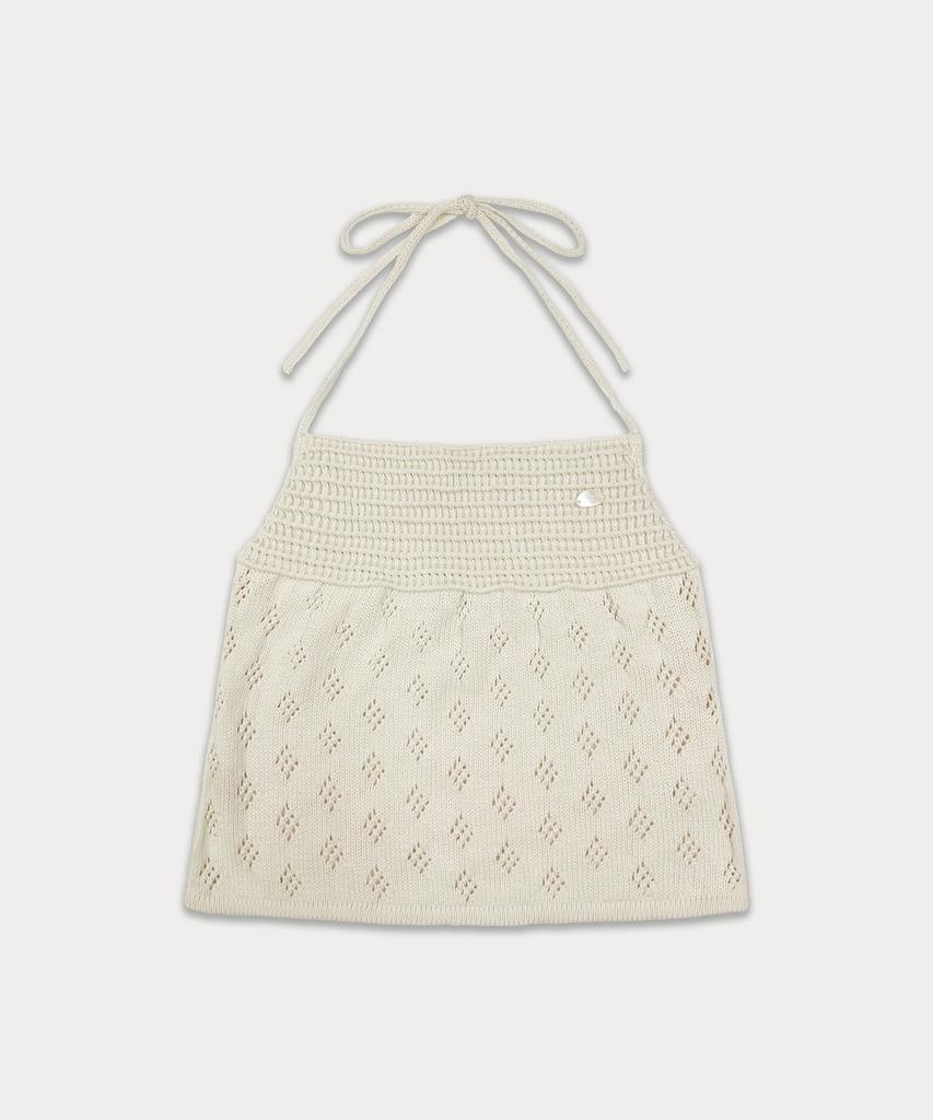 Sseomweeobeoteo Skashi Halter Neck Knit Sleeveless - Cream