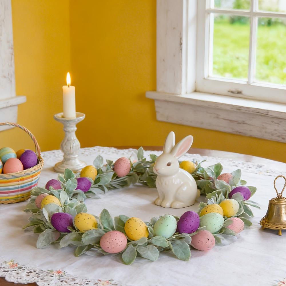 With Green Leaves Easter Egg Garland Plastic Faux Hanging Garland Spring Vine Garland  Office Party