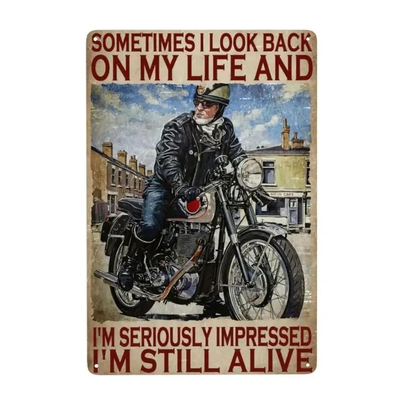 Vintage Motorcycle Metal Tin Signs Decor Wall Art Coffee Bar Vintage Metal Tin Sign Office Home Toilet Signs Wall Decor Pictures