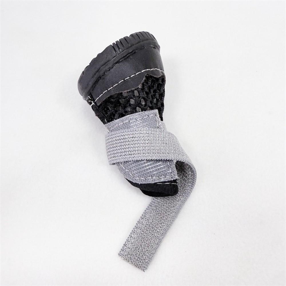 4pcs/set Breathable Anti-Slip Dog Boots Wear-Resistant Dog Paw Protectors  Night-time Walking