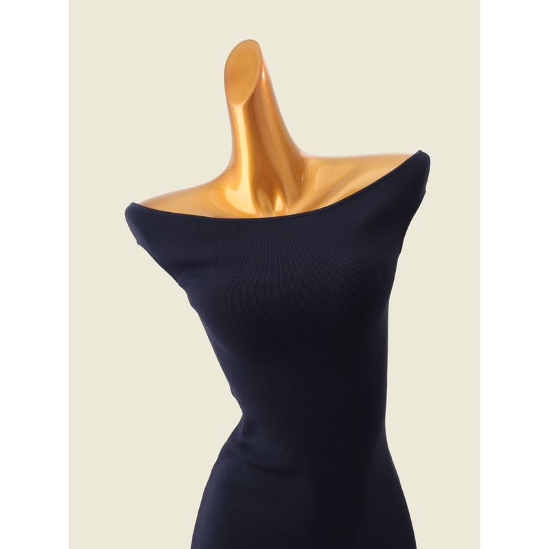 Light Luxury off-Shoulder Collar Slim fit Hip Skirt Foreign Trade Original Order Flying Sleeves off-Shoulder Pure Desire Ice Silk Knitting Dress Women