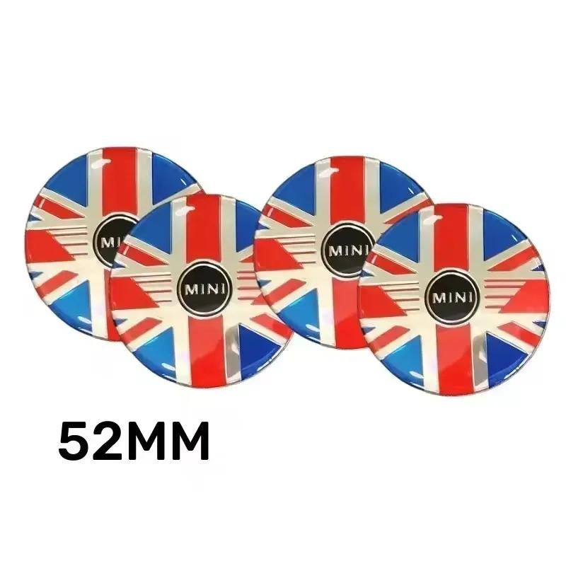

4pcs 52MM Car Wheel Center Hub Stickers Logo for Mini Cooper JCW R50 R52 R53 R56 R57 R58 R60 MINI CLUBMAN COUNTRYMAN Accessories