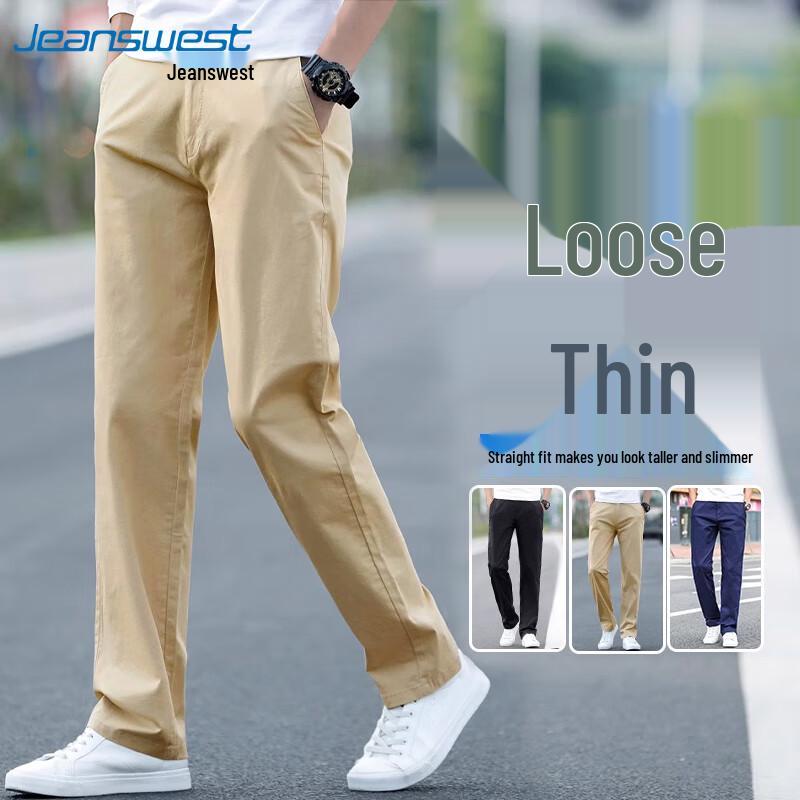 JEANSWEST Heren Casual Broek met Rechte Pijpen