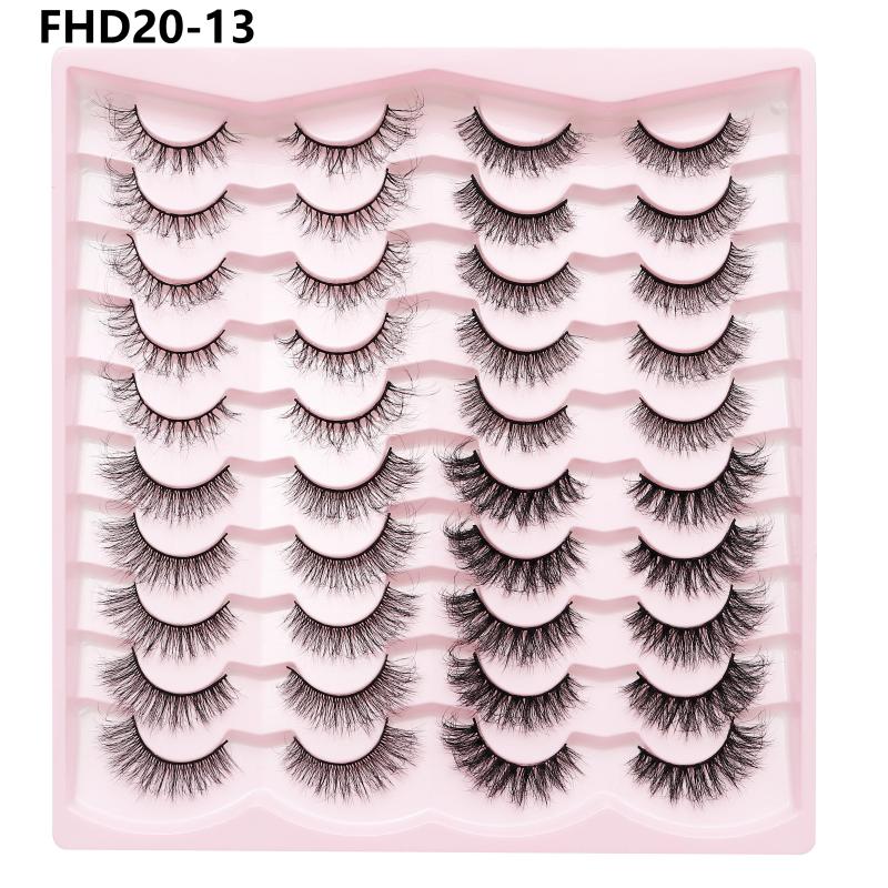 20 Pairs Faux Mink Lashes 3D Fluffy Natural Lashes Makeup False Eyelashes Russian Strip Lashes Eyelash Extension