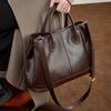 Real Leather Handbag - Large Capacity Women's Bag, Fashionable Shoulder Bag, High-end Tote Bag