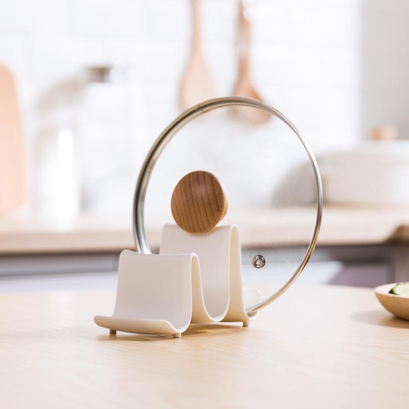 Kunststoff Küche Welle Form Topf Pfanne Deckel Shell Ständer Halter Racks Schöpfkelle Löffel Lagerung Rack Küche Kochen Werkzeuge