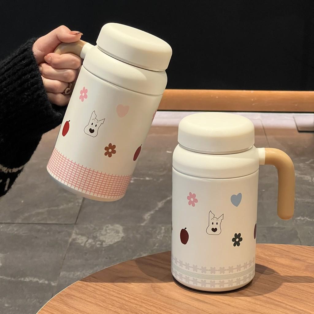 Cute Dog Ins Style Insulated Water Bottle With Handle For Office And Home Use