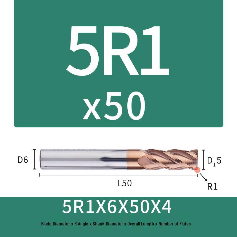 55-Degree Carbide Bull Nose End Mill with Wear-Resistant Coating for CNC Routers