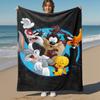 1pc Bugs Bunny Sylvester Tweety Daffy Duck Outdoor Blanket - Throw Blanket, Soft , Flannel Blankets, Living Room, Travel, Camping-1102107
