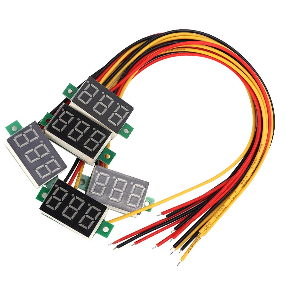 

5 шт. Синій 0,36 дюйма Цифровий дисплей Вольтметр постійного струму Трипровідний Світлодіодний вольтметр Монітор напруги