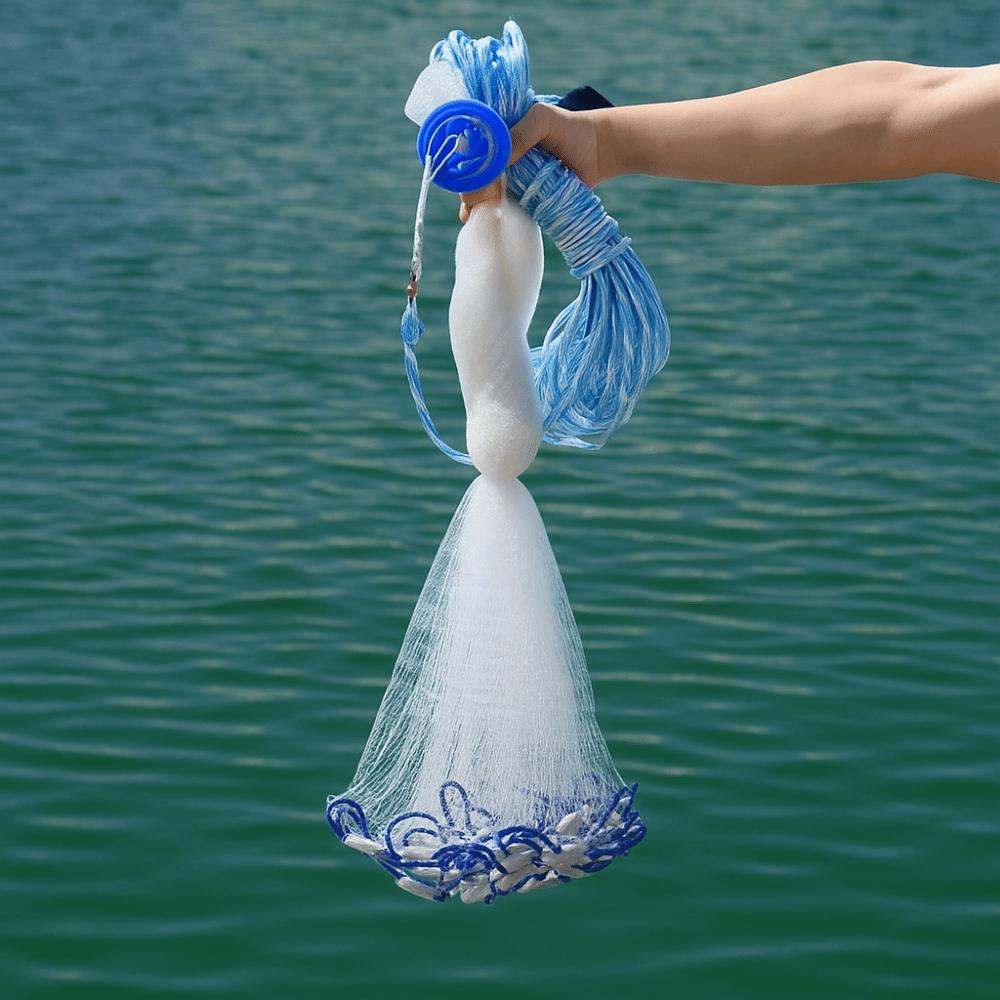 No Circle Fishing Net Hand Cast Cast Fish Net Firm American Style Fishnet  Fishing Tackle