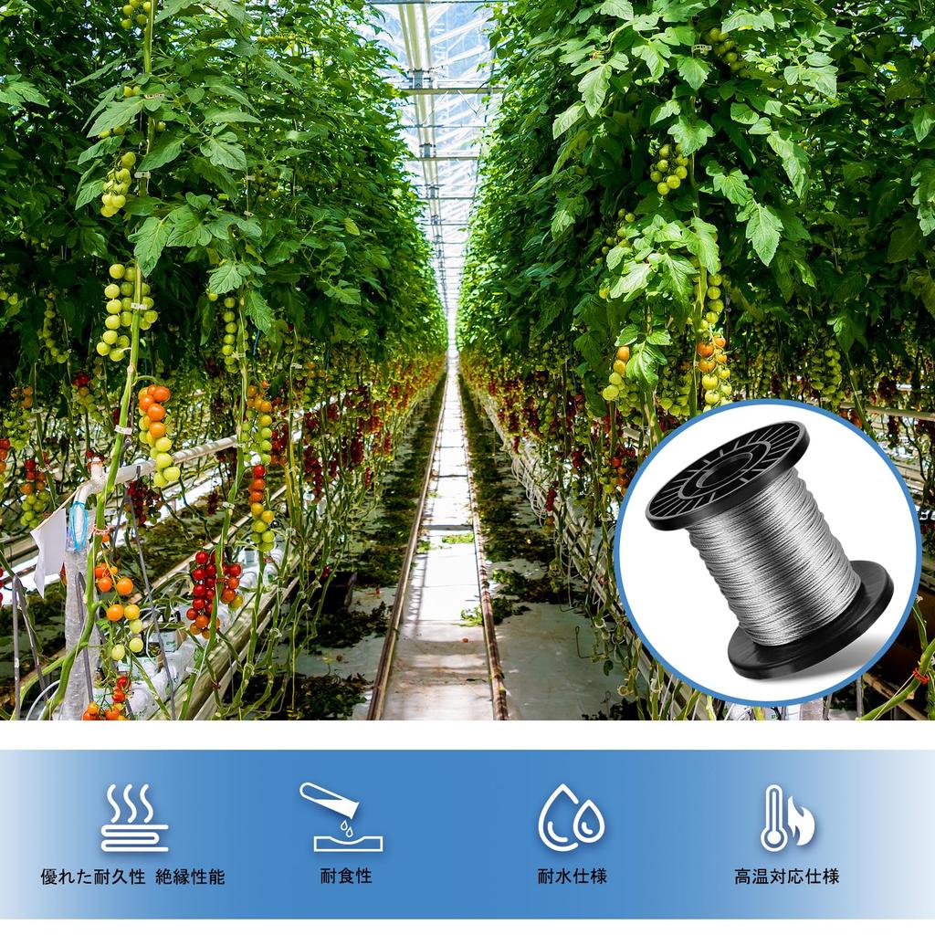 Stainless Steel Wire Rope, Wire Diameter 0.1 Inch (3 Mm), 98.4 Ft (30 M)