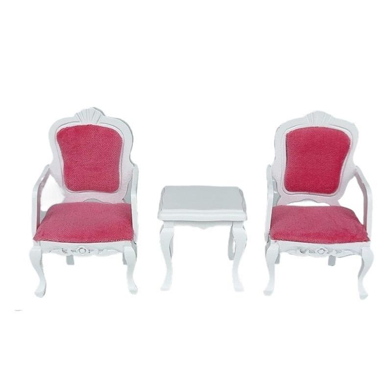 1/12 Doll House Miniature Furniture Model Armchair Table For Parent Kids Interactive Pretend Play Craft Model Scene Props