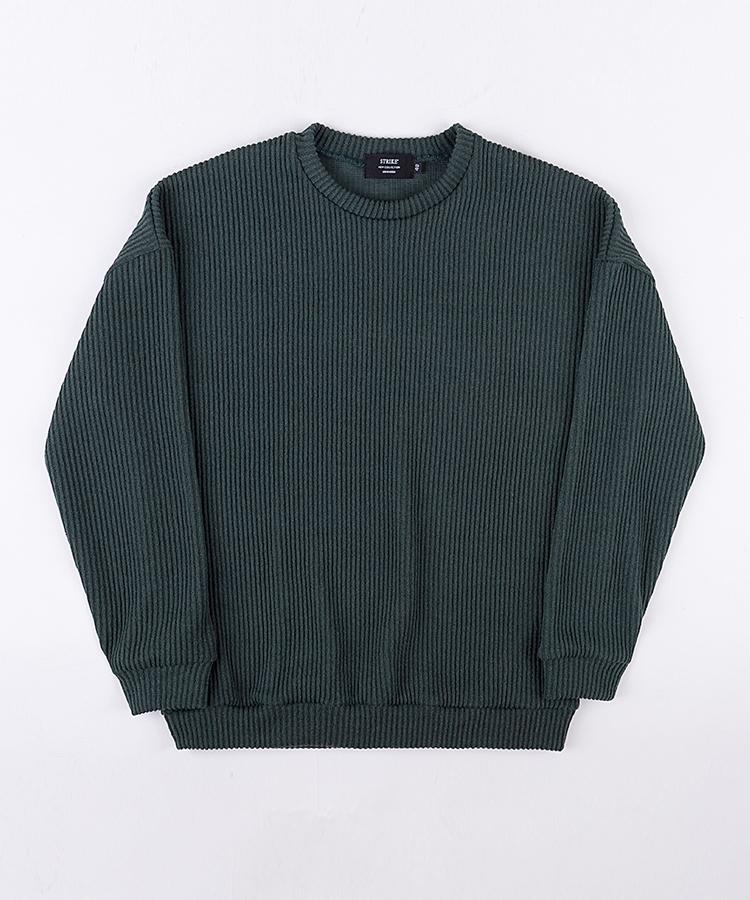 Seuteulaikeu Drop Shoulder Loose Pullover (Deep Green)
