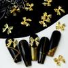 20pcs Golden Metal Ribbon Bow Nail Art Charms Kawaii 3D Nails Decoration Accessories Summer DIY Manicure Designs Supplies Parts