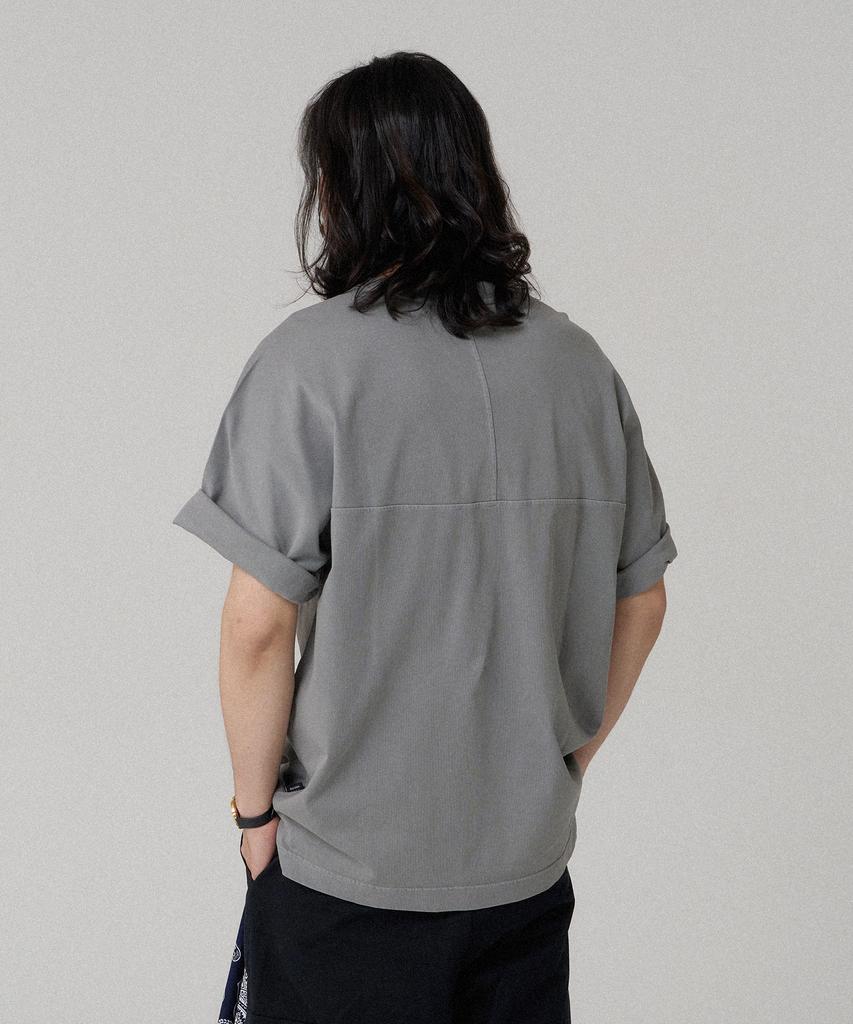 Beobeulpiseu 16-Count Raglan Slit Plain Pigment T-Shirt_Light Gray