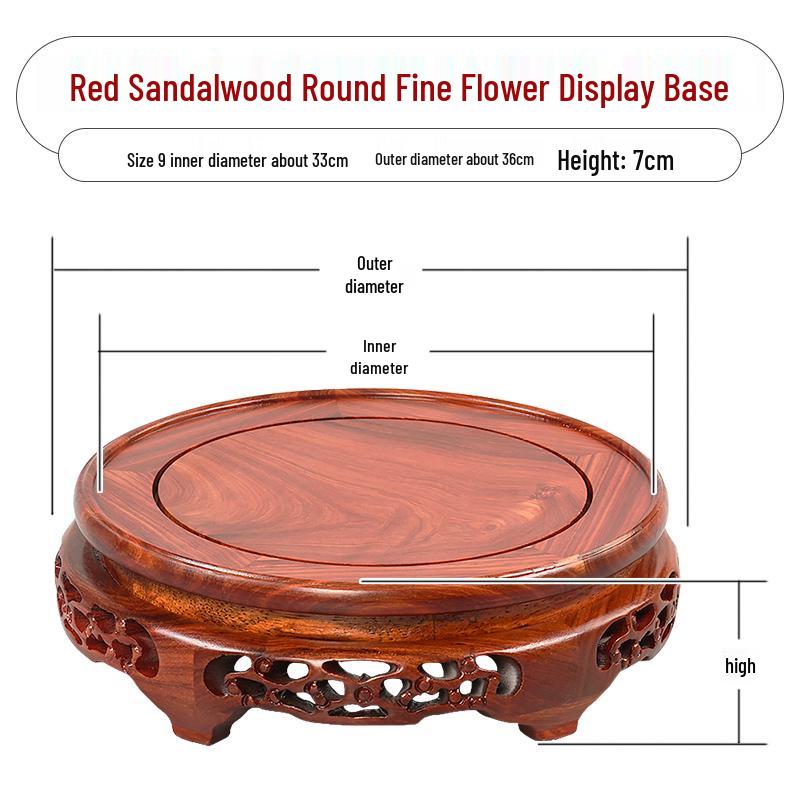 Red Sandalwood Buddha Statue & Vase Stand