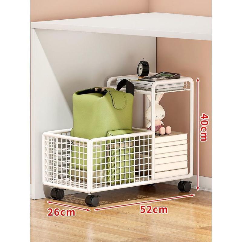 Mobilní úložný regál na batohy s kolečky - Kompaktní kancelářský vozík a organizér s košíky