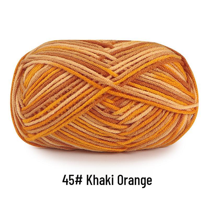 Aou Ou 5-Strand Variegated Milk Cotton Yarn Ball, Floral Medium-Thick, for Baby Scarves and Slippers.