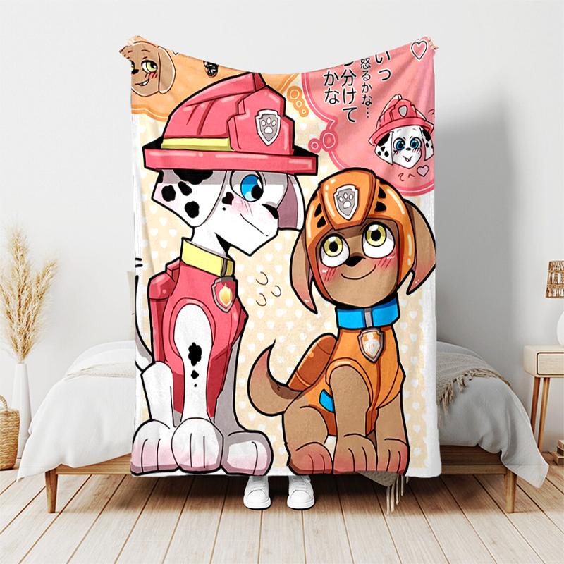1pc Blanket Paw Patrol characters Print Design, Lightweight Blanket for Sofa, Bed- Soft &Warm, Gift for All Seasons like Christmas, Halloween