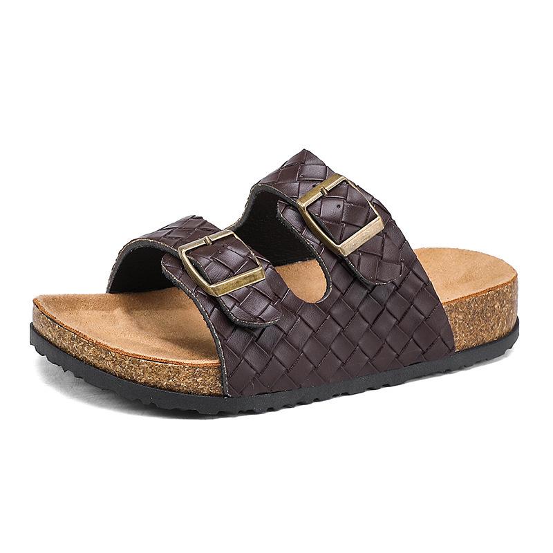 

Детские модные шлепанцы Birkenstock из пробки и хлопкового флиса 32-33 темно-коричневого