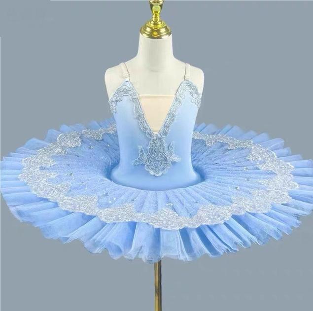 Professionell Balett-Tutu Flickor Blå Rosa Platta Pannkaka Tutu Ballerina Festklänning Vuxna Kvinnor Barn Barn Balett Dans Kostym