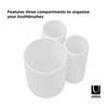 Modern Touch Toothbrush Holder with Three Compartments Toothpaste and Toothbrushes Soft-Touch Durable Bathroom Organizer