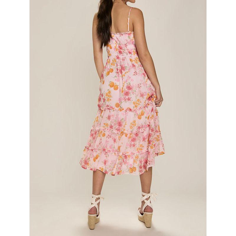 Foreign Trade Order Vacation Summer New Exquisite Print Sling Slimming Idyllic Elegant Lady Sweet Fashion Dress