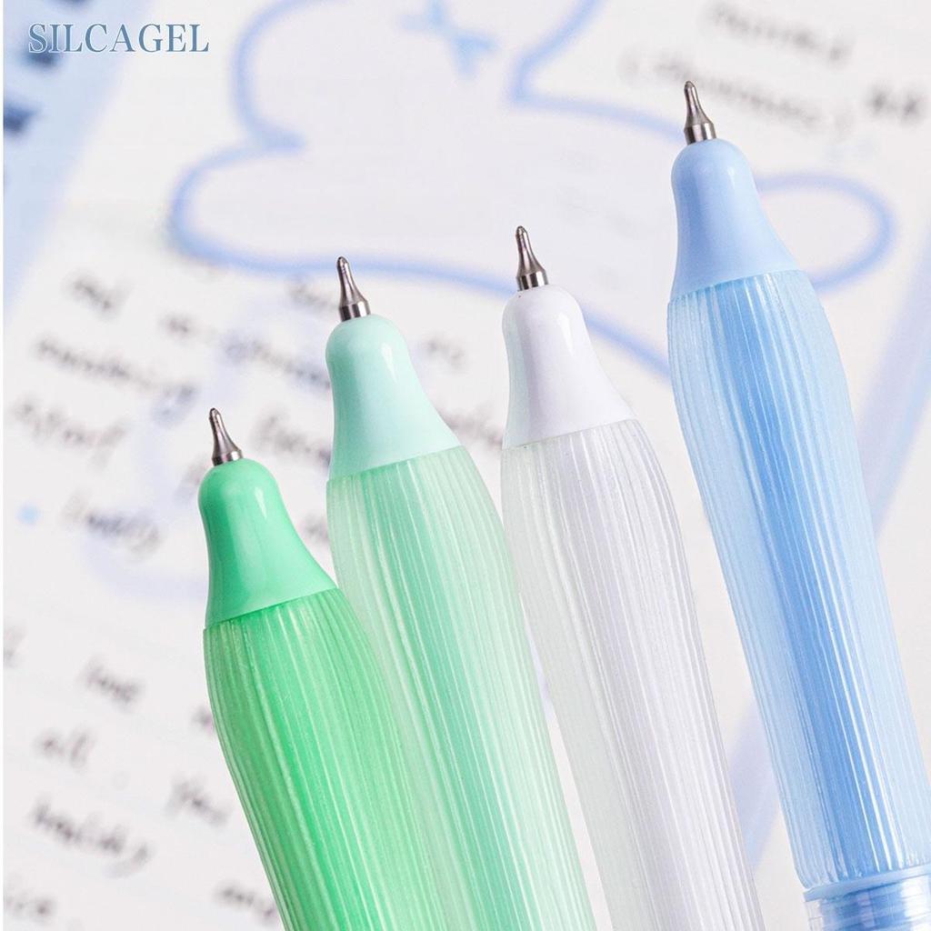 4pcs Experience Nature Gel Ink Pens Set, Forest Deer & Sea Whale Design Silent Structure 0.5mm Ballpoint Black Color