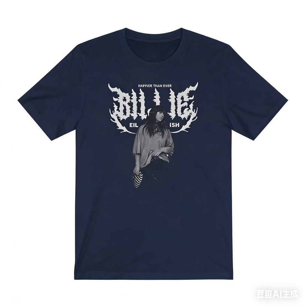 Billie Eilish Happier Than Ever Tshirt Unisex and Women Summer Cotton Clothing Casual Fashion Round Neck Short Sleeved Streetwear