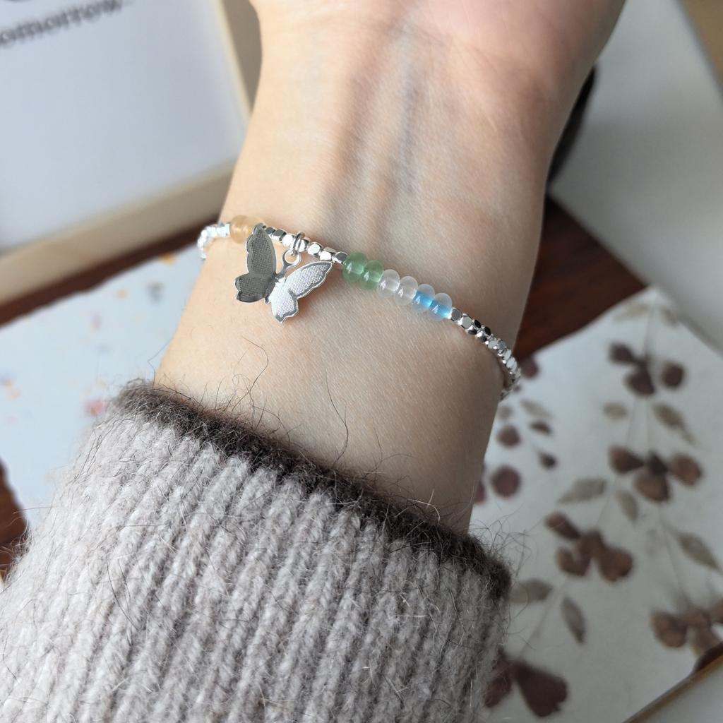 925 Silver Bracelet Bangle Simple Green Leaf Elegant Nature For Woman Girl Fashion Jewelry Gift Dropship