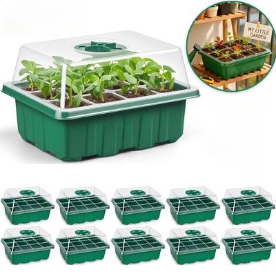 5Pcs Seed Starter Tray Mini Greenhouse Germination Kit with Humidity Dome Plant Seedling Growing Tray