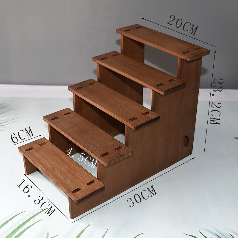 Retro Massivholz Haarnadel Leiterregal - Armband- & Puppenständer