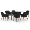 3156727 vidaXL Mobilier de salle à manger de jardin avec coussins 7 pcs Noir