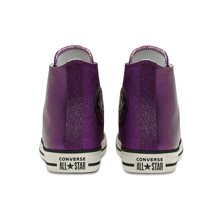 Converse Shiny Metals Chuck Taylor All StarHigh Top Leather Purple Women's 565824C