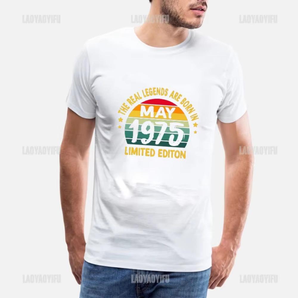 Vintage 1975 Limited Edition Men T Shirts Retro Classic Art Print Tees Short Sleeve O Neck Harajuku Streetwear Birthday Gifts