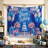 Party Backdrop Happy Birthday Birthday Balloon Blue Photo Booth Background Front Door Decor