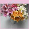 Flowers Artificial 9 Stems Pu Material 3d Simulation Lilies Wedding Home Decor