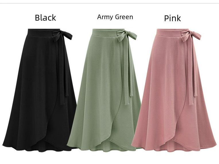 Irregulär geschlitzte Röcke mit hoher Taille für Damen - Herbstkollektion, Europäischer & Amerikanischer Stil, Übergröße, Mittellang bis lang mit Riemchendesign