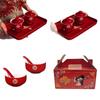 Complete Wedding Tea Cups Set: Red Bowls with Lids & Chopsticks for Joyful Occasions